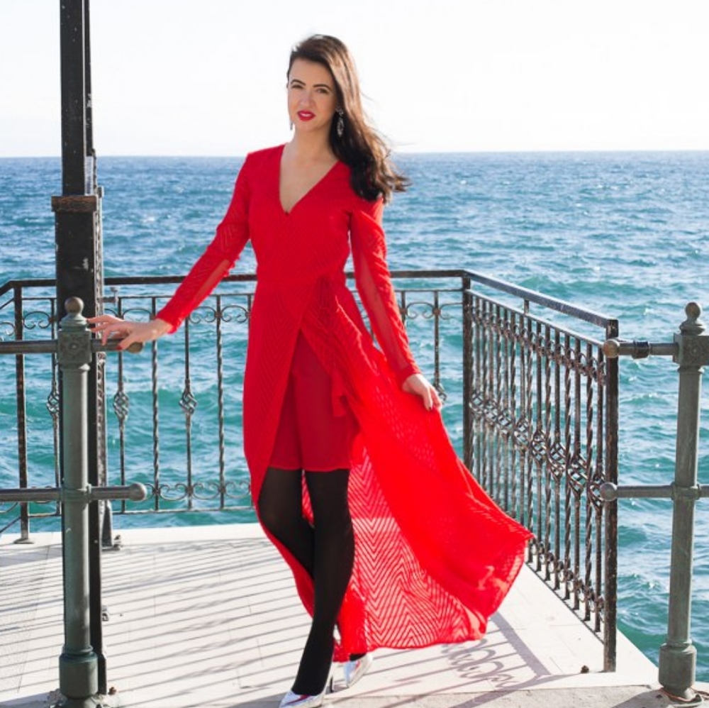 H&M maxi red dress.